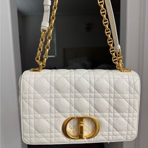 Dior medium white caro cross body